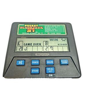 Vintage RADICA Blackjack 21 Pocket Handheld Electronic Game 1350 EUC
